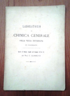 1879 SARDEGNA SASSARI CHIMICA GIANNETTI GIANNETTI C. LABORATORIO DI CHIMICA GENERALE NELLA REGIA UNIVERSITà DI SASSARI. - Old Books