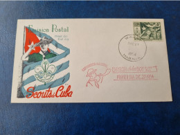 CUBA  PRIMER  DIA  1954   BOYS  SCOUTS  Certificada  ELMO  //  PARFAIT  ETAT  //  1er  CHOIX  //gomigrafo Rosa - FDC