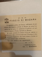 Storia Locale Mazara Del Vallo Fascio Di Mazara Cartoncino Invito P.N.F. Anni 20 Trapani - Other & Unclassified