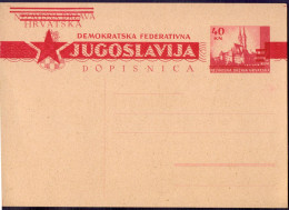 JUGOSLAVIA - NDH - Issue ZAGREB - LOCO CARD- 1945 - EXELENT - Interi Postali