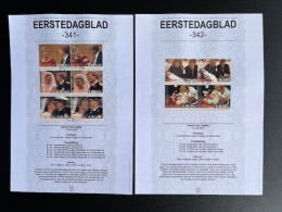 NETHERLANDS 2004 FIRST DAY CARDS ROYAL FAMILY NEDERLAND EDB IMPORTA 341/342 EERSTEDAGBLAD - Cartas & Documentos