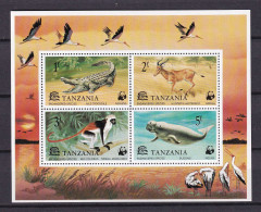 265 TANZANIE 1977 - Y&T BF 7 - WWF Crocodile Singe Mammifere Marin Gazelle - Neuf ** (MNH) Sans Charniere - Tansania (1964-...)