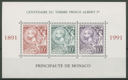 Monaco 1991 100 Jahre Briefmarken Fürst Albert Block 51 Postfrisch (C91333) - Blocs