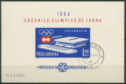 Rumänien 1963 Olympische Winterspiele Innsbruck Block 55 Gestempelt (C92135) - Hojas Bloque