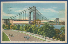 Riverside Drive George Washington Bridge New York, Gelaufen 1934 (AK3842) - Brücken Und Tunnel