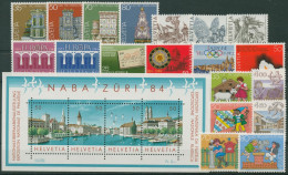 Schweiz Jahrgang 1984 Komplett Postfrisch (G96412) - Unused Stamps