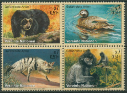 UNO Wien 2001 Gefährdete Tiere Bär Ente Wolf Langur 327/30 ZD Postfrisch - Unused Stamps