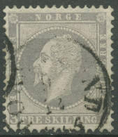 Norwegen 1856/57 König Oskar I. 3 Skilling, 3 Gestempelt - Gebraucht