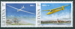 Litauen 2003 Luftfahrtmuseum Kaunas Segelflugzeuge 833/34 Postfrisch - Lituania