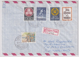 MiNr. 770 Dänemark 1983, 24. Febr. Badminton-Weltmeisterschaften, Dänemark R-Brief  Kopenhagen - Schweiz - Storia Postale