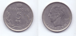 Belgium 5 Francs 1937 (legend In French) Pos. B - 5 Francs