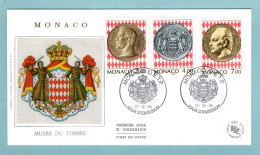 FDC Monaco 1994 - Inauguration Du Musée Des Timbres Et Des Monnaies YT 1945 à 1947 - FDC