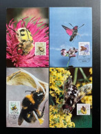 GERMANY BERLIN 1984 INSECTS SET OF 4 MAXIMUM CARDS DUITSLAND DEUTSCHLAND - Maximum Cards