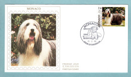 FDC Monaco 1990 - Exposition Canine Internationale Spéciale Bearded Collie - YT 1715 - FDC