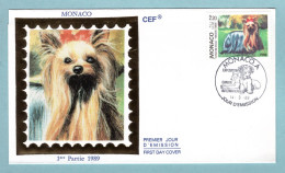 FDC Monaco 1989 -  Exposition Canine Internationale : Spéciale Yorkshire -Terrier - YT 1676 - FDC