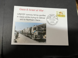 13-4-2024 (1 Z ) War In Gaza - UNICEF Convoy Hit By Gunfire While Delivering Aid To Northern Gaza - Militaria