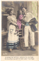 CPA. LE BAISER DE L'ENFANT. Colorisée 1905. - Gruppi Di Bambini & Famiglie