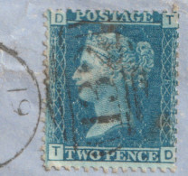 Grande Bretagne -   One Penny X 4.  Rouge. 1862  Sur Grande Enveloppe. Bande De 4 Attachés - Briefe U. Dokumente