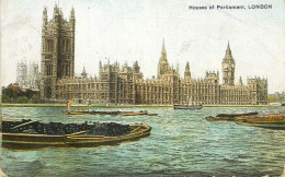 United Kingdom England London Houses Of Parliament Coal Barge - Houses Of Parliament