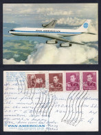 IRAN 1959 Boeing 707 Jet Clipper PAN AMERICAN Airlines Postcard To USA (p3083) - Iran