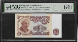 20 Leva 1962 PMG 64 EPQ (Exceptional Paper Quality)   Choice UNC!! . - Bulgarien