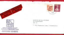 1985 - Allemagne Fédérale - Lettre De Wiesbaden Pour La France - Envoi EXPRES - Tp N° 967 - 971 - Machines à Affranchir (EMA)