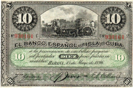 CUBA 10 PESOS 1896   P-49d  XF +++ - Kuba