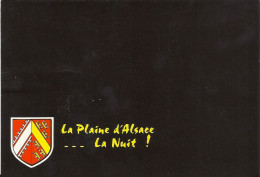 *CPM - FRANCE - ALSACE - La Plaine D'Alsace La Nuit !!! Humour - Blason - Alsace