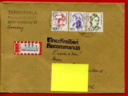 2011 - Allemagne Fédérale - Lettre Recommandée De Hambourg Pour La France - Tp N° 1164-1229-1321 - Storia Postale