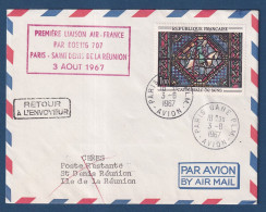 France - Première Liaison - Air France - Paris - Saint Denis De La Réunion - Aout 1967 - Airplanes