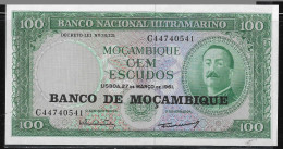 MOÇAMBIQUE - 100 ESCUDOS DE 1961 - COM ARMAS NA MARCA DE ÁGUA - Mozambico