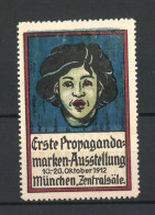Reklamemarke München, 1. Propagandamarken-Ausstellung 1912, Frauenportrait  - Cinderellas