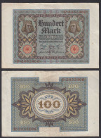 Ro 67a 100 Mark Reichsbanknote 1920 Pick 69 UDR: F Serie P VF (3)  (29509 - Autres & Non Classés