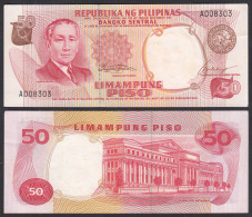 Philippinen - Philippines 50 Piso (1969) Pick 146a XF (2) Sign. 7   (30943 - Otros – Asia