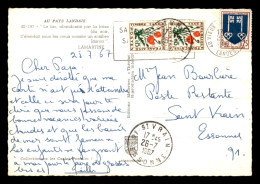 CARTE TAXEE - 1 PAIRE TIMBRE TAXE DE 15 C SUR CARTE CACHET DE VIEUX BOUCAU (LANDES) - 1960-.... Cartas & Documentos