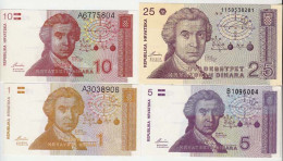 Kroatien - Croatia - 1, 5. 10, 25 Dinara 1991 UNC (1)    (d677 - Croatie