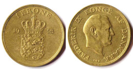 DÄNEMARK - DENMARK 1 Krone 1958 Frederik IX. (1947-1972)   (r753 - Denemarken