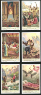 6 Sammelbilder Liebig, Serie Nr. 1347: Zoroaster, Zijn Wonderbare Geboorte, König, Bogen, Opfergabe  - Liebig