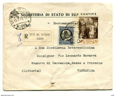 Busta Racc. Dalla Segreteria Di Stato Di SS. Pio XII Al Vescovo - Unused Stamps