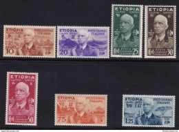 1936 ETIOPIA, N° 1/7  Effige Di Vittorio Emanuele III , Sette Valori MNH/** - Etiopia