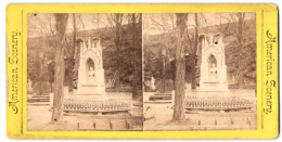 Stereo-Fotografie Unbekannter Fotograf, Ansicht Fairmount / PA., Blick Auf Das Graff Denkmal  - Stereo-Photographie