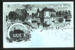 Mondschein-Lithographie Gelsenkirchen, Schloss Grimberg  - Gelsenkirchen