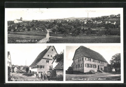 AK Walddorf Bei Nagold, Gasthaus Zum Grünen Baum, Totalansicht, Handlung V. Georg Volz  - Nagold