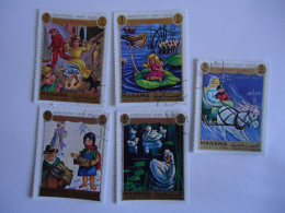 MANAMA  USED  SET 5 STAMPS DISNEY  FAIRY TALES - Manama