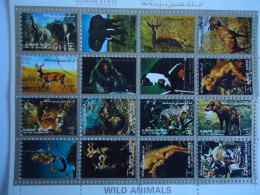 AJMAN STATE  USED MINI SHEET WILD ANIMALS - Ajman