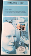 Brochure Brazil Edital 1997 18 Pope With Families Religion Without Stamp - Covers & Documents