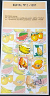 Brochure Brazil Edital 1997 02 Fruits Cashew Papaya Without Stamp - Lettres & Documents