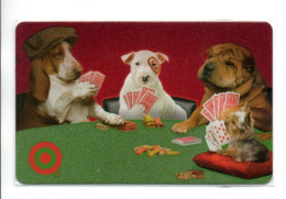 ÉTATS-UNIS Carte Cadeau Magnétique Jeu Poker Chien Dog Gift Card (K 182) - Verzamelingen