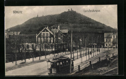 AK Görlitz, Strassenbahn Mit Blick Zur Landeskrone  - Tramways