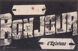 R6-19) EGLETONS - BONJOUR - LETTRES ALPHABET MULTIVUES - EDIT. BOUYSSOU -  EN  1907 - ( 2 SCANS )  - Egletons